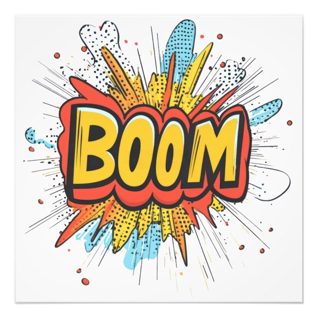  Comic boom graphics colours word. Photo Print (Front)