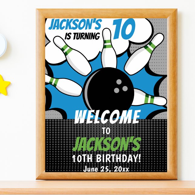 Comic Bowling party for Kids Poster (Creator Uploaded)
