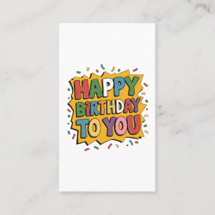 Comic Burst Happy Birthday Calling Card