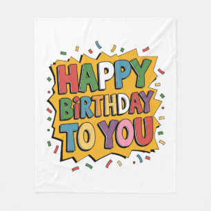 Comic Burst Happy Birthday Fleece Blanket