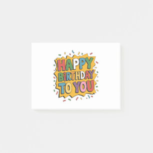 Comic Burst Happy Birthday Post-it Notes