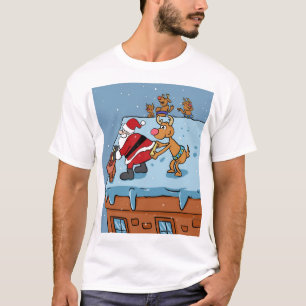 Comic cartoon Santa Claus christmas T-Shirt