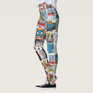 Comic Characters Cute Colourful Pattern Leggings