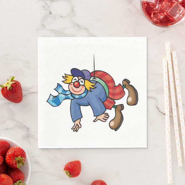 Comic Clown Hanging Upside Down Napkin (Creator Uploaded)