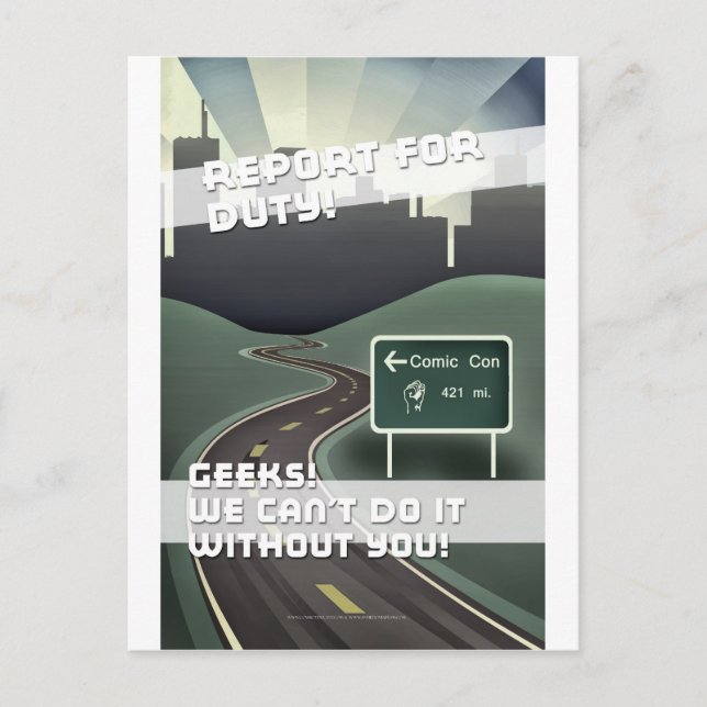 Comic Con Movie Poster Postcard (Front)