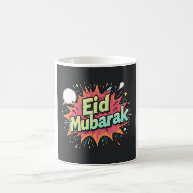 Comic Eid Mubarak Explosion Design Coffee Mug (Center)