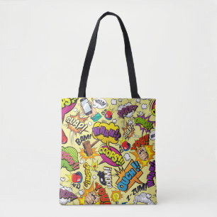 Comic Elements Colourful Pattern Tote Bag