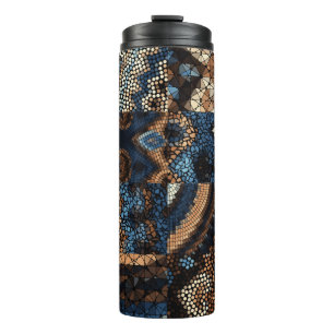 Comic elements seamless pattern with colourful wor thermal tumbler