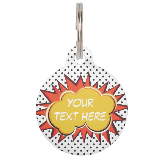 Comic Explosion Pet Tag (Front)
