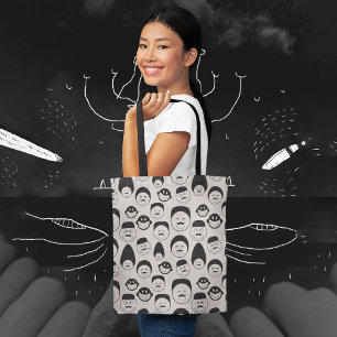 Comic faces tote bag