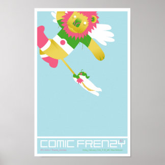 Comic Frenzy Lion Poster