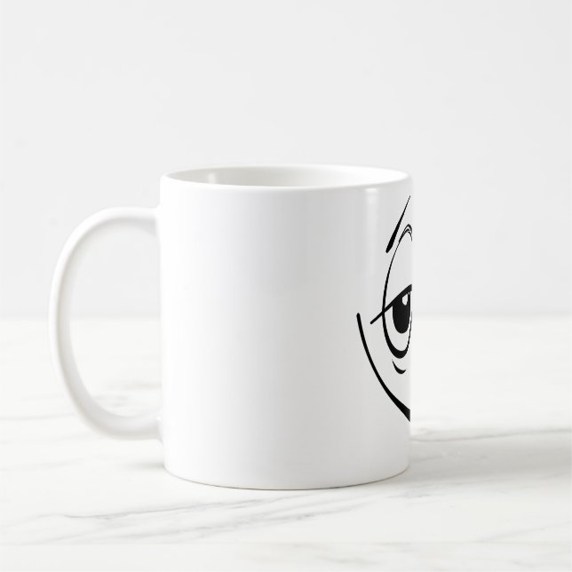 Comic Funny Hombre Man Mister Lip Eyes Face Coffee Mug (Left)