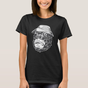 Comic Gorilla With Hat And Sunglasses For Monkey F T-Shirt