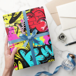 Comic Graffiti Pattern  Wrapping Paper
