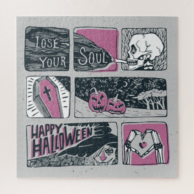 Comic Halloween: Fun Illustration Jigsaw Puzzle (Vertical)