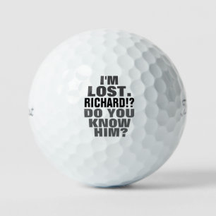 Comic Humourous Lost Golfer Name  Golf Balls