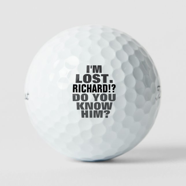 Comic Humourous Lost Golfer Name  Golf Balls (Front)