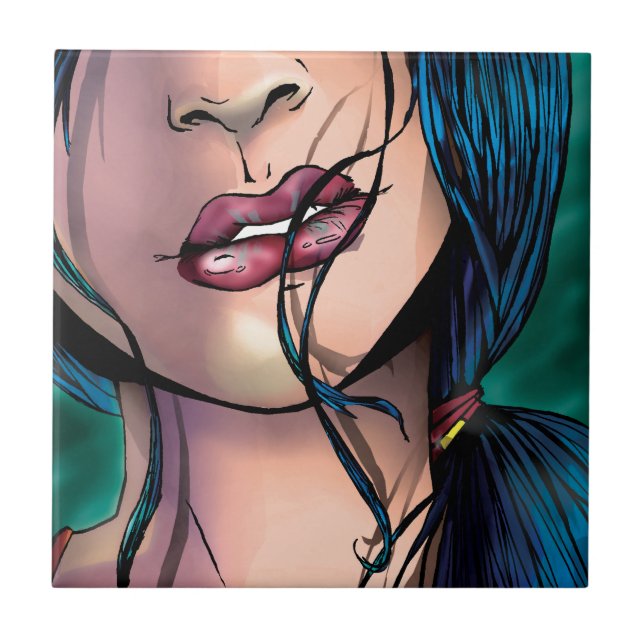 Comic Illustration of a Sexy Girl Called Miki Tile (Front)