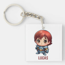 Comic Knight Personalised Kids Backpack Tag