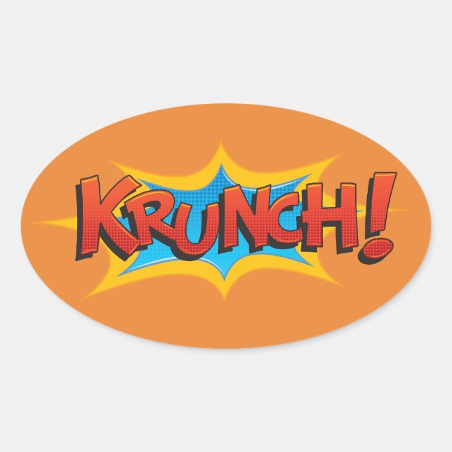 Comic Krunch! Oval Sticker (Front)