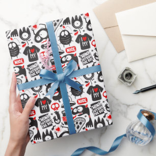 Comic Monster Doodles - Pop Art Wrapping Paper
