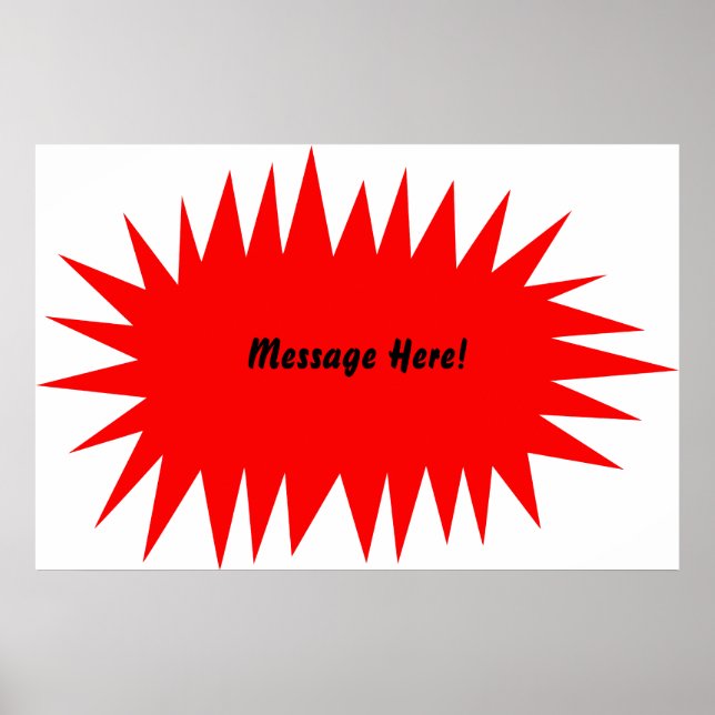 Comic Name Plate, Message Here! Poster (Front)