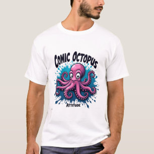 Comic Octopus: Fun & Quirky Sea Life Attitude T-Shirt