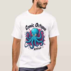 Comic Octopus: Fun & Quirky Sea Life Attitude  T-Shirt