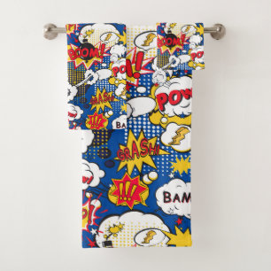 Comic Pattern Bath Towel Set
