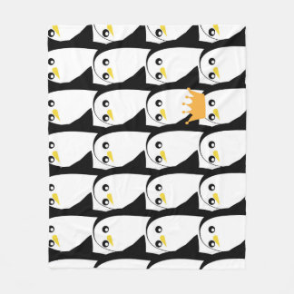 Comic Penguin: Black White Vintage Fleece Blanket