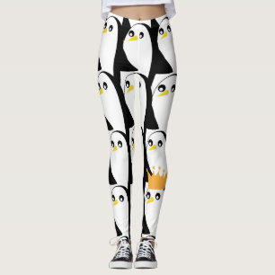 Comic Penguin: Black White Vintage Leggings
