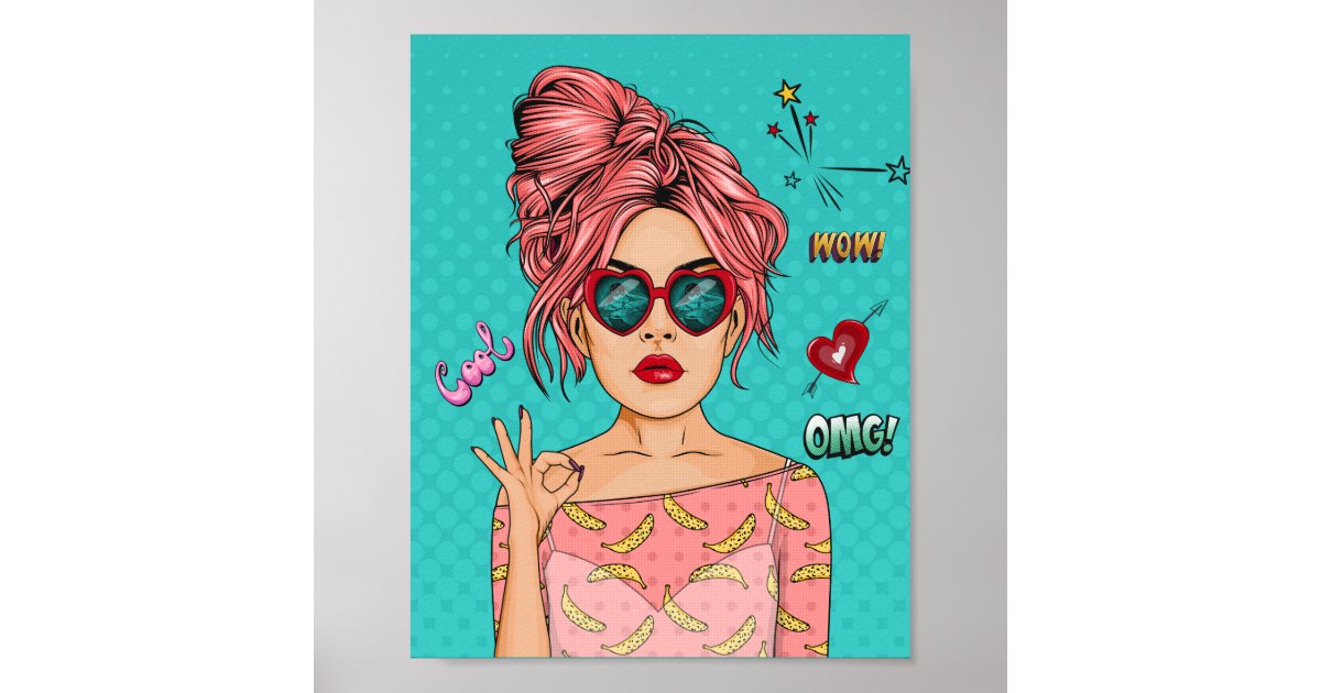 Comic Pop Art Girl Poster | Zazzle