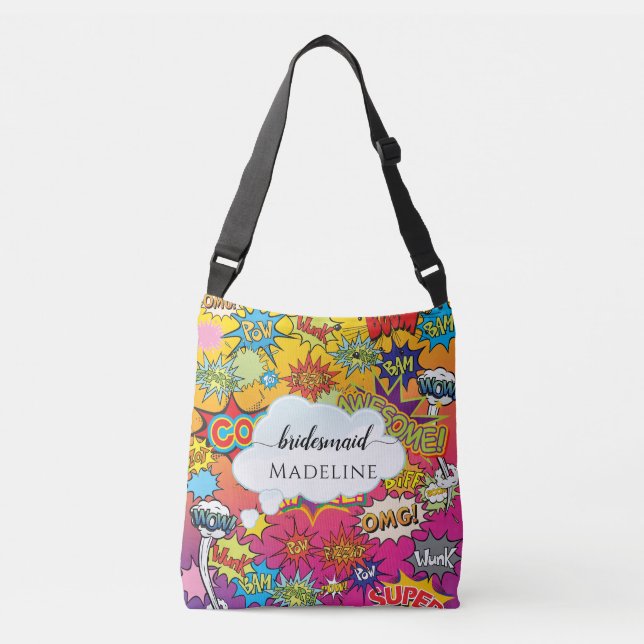 Comic Pop Art Speech Bridesmaid Crossbody Bag (Front)