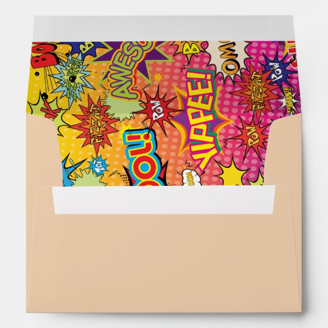  Comic Pop Art 💥🎨 Speech Bubble Wedding Graffiti Envelope (Back (Bottom))