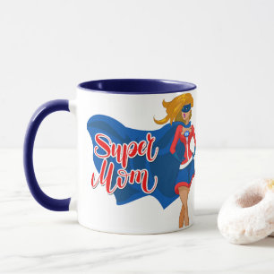 Comic Pop Art Super Mum in a Cape Mug