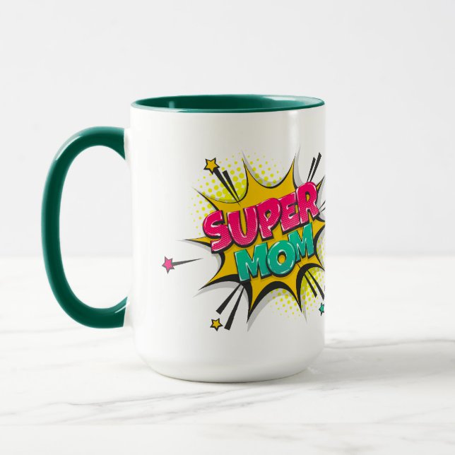 Comic Pop Art Super Mum Mug (Left)