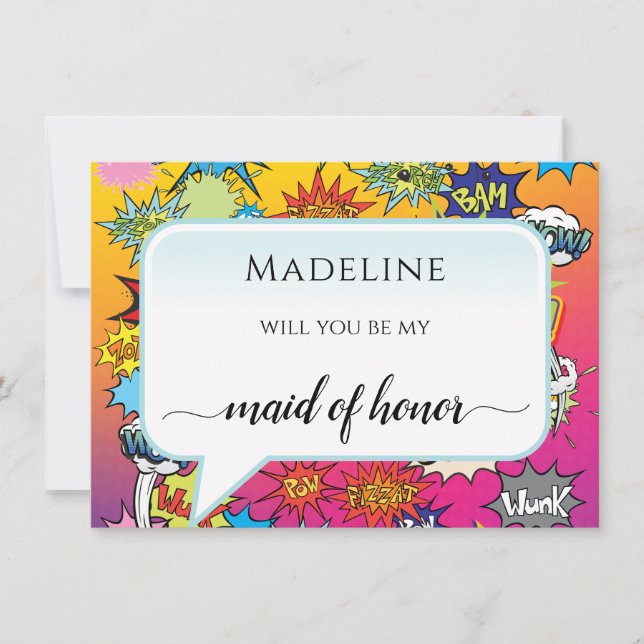 Comic Pop Art 💥🎨 Wedding Graffiti Maid of Honour (Front)