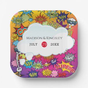 Comic Pop Art 💥🎨 Wedding Graffiti Paper Plate