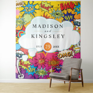 Comic Pop Art 💥🎨 Wedding Graffiti Tapestry