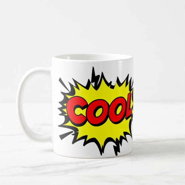 Comic Pop Art Yellow Red COOL Novelty Funny Coffee Mug (Left)