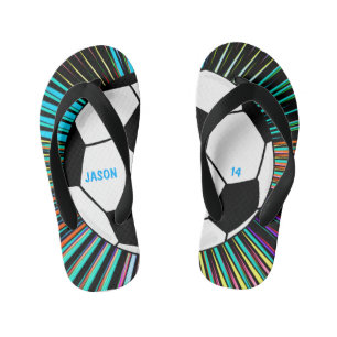 Comic Pop Soccer Ball Customised Sports Kid's Flip Flops