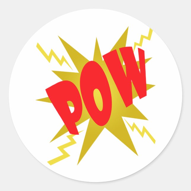 COMIC POW! CLASSIC ROUND STICKER (Front)