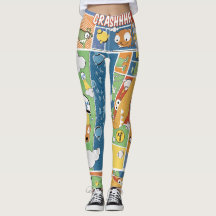 Comic Print-Patterned Women's Leggings
