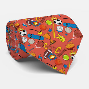 Comic Retro Sports Athletic Tie
