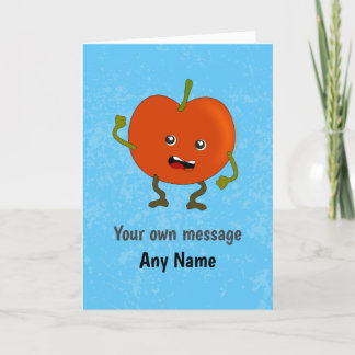 Comic Rotten Tomato Shaking Fist - Custom Text Card
