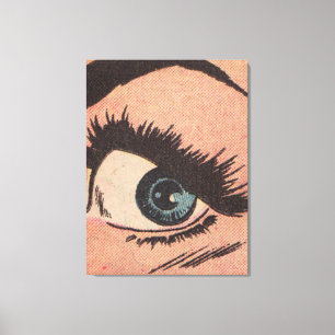 Comic Roy Lichtenstein Style Blue Eye Canvas Print