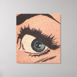 Comic Roy Lichtenstein Style Blue Eye Canvas Print