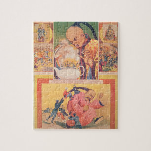 Comic Russian poster satirising the Europeans in C Jigsaw Puzzle