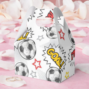 Comic Soccer Goal Pattern – Retro Sports Favour Box