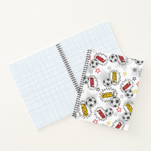 Comic Soccer Goal Pattern – Retro Sports Notebook